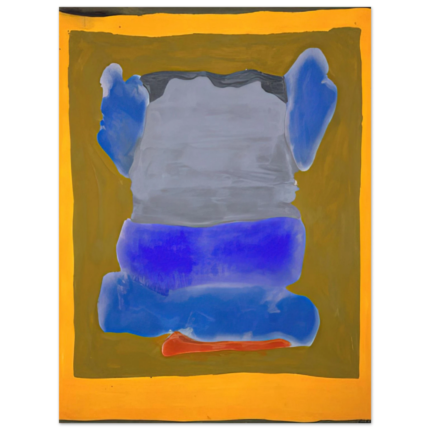 Helen Frankenthaler - Buddha s Court - 1964 Wall art - 21x29.7 cm / 8x12" - Premium Wooden Framed Poster With Fine Art Paper - White frame