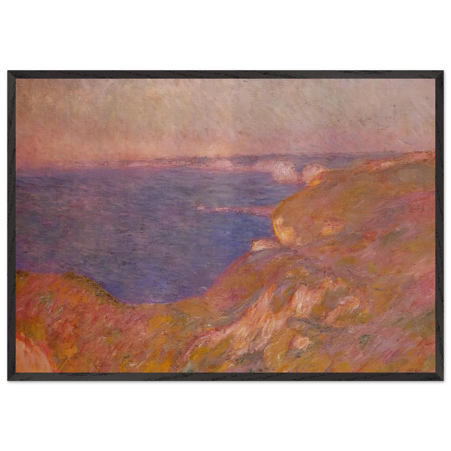 Cliff near Dieppe - claude monet Framed Art Print – Black Wooden Frame - Default Title - -Framed Art Print