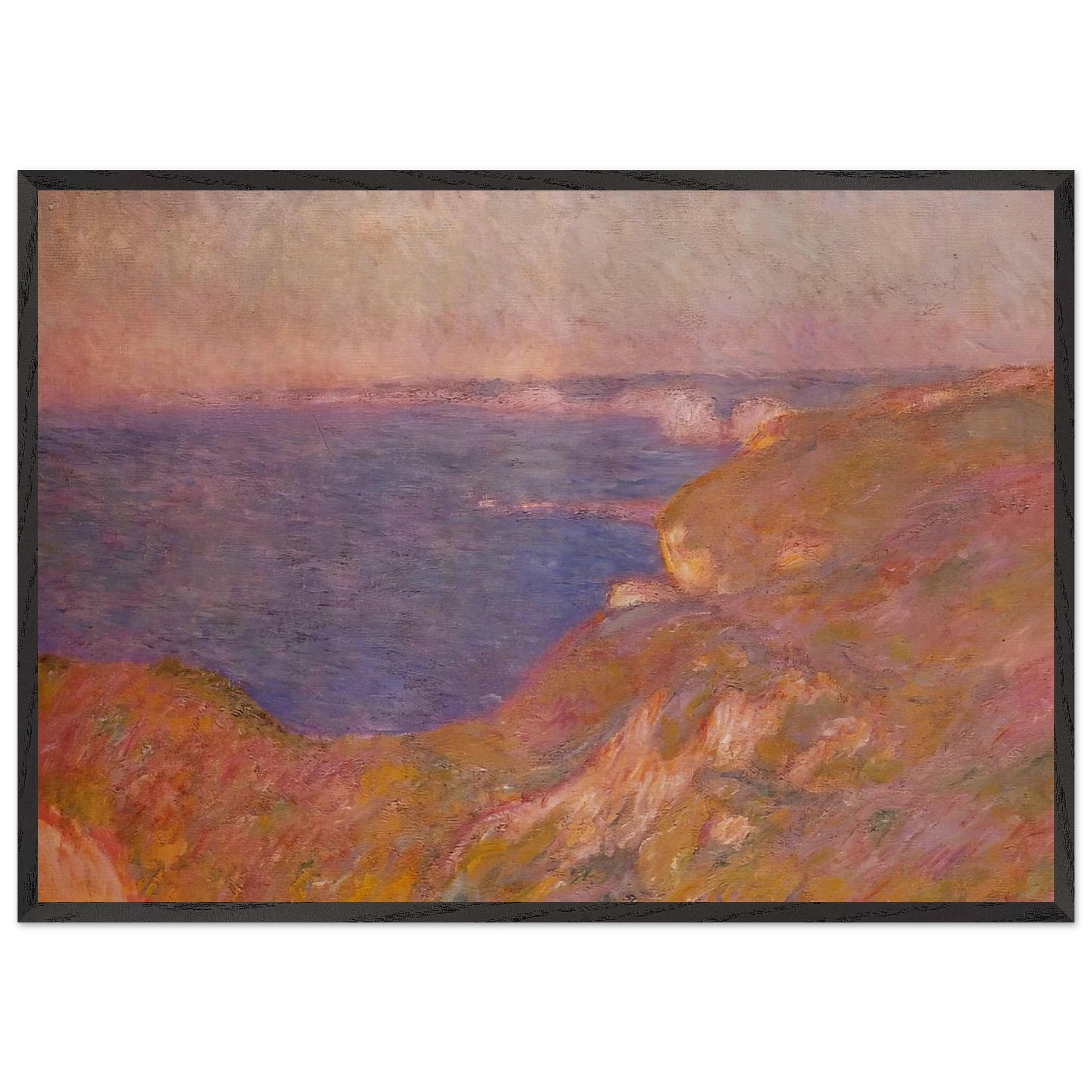 Cliff near Dieppe - claude monet Framed Art Print – Black Wooden Frame - Default Title - -Framed Art Print