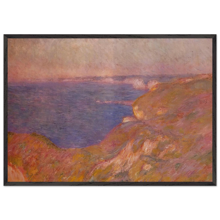 Cliff near Dieppe - claude monet 70x100 cm / 28x40 inches Framed Art Print – Black Wooden Frame