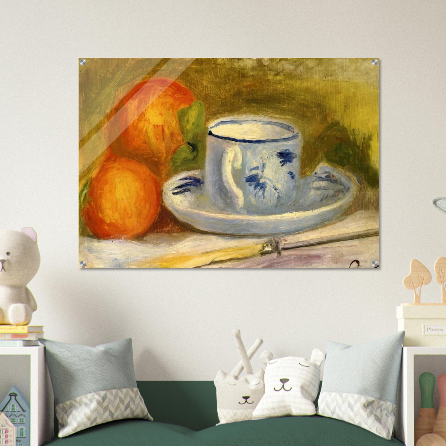 Cup and Oranges - Pierre-Auguste Renoir Acrylic Print - 70x100 cm / 28x40″ inches