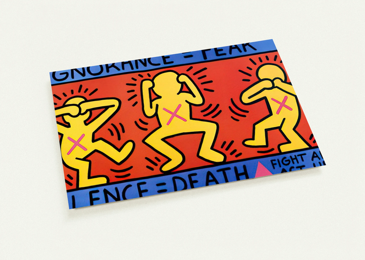 IGNORANCE FEAR 1989 By Keith Haring Pack of 10 Post Cards | Keith Haring Post Cards | A6 (10.5 x 14.8 cm) - 4.1 x 5.8 inches