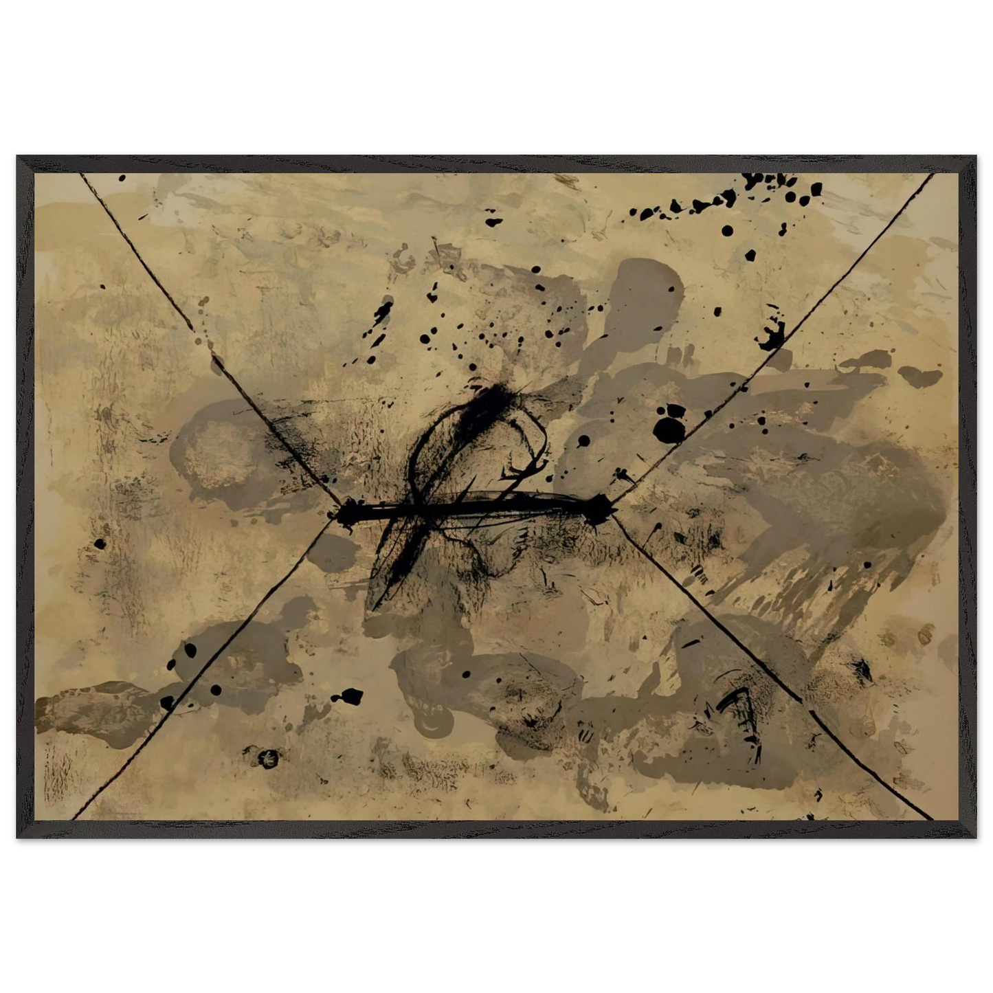 L ENVELOPPE 1968 - Antoni Tapies Framed Art Print – Black Wooden Frame - Default Title - -Framed Art Print