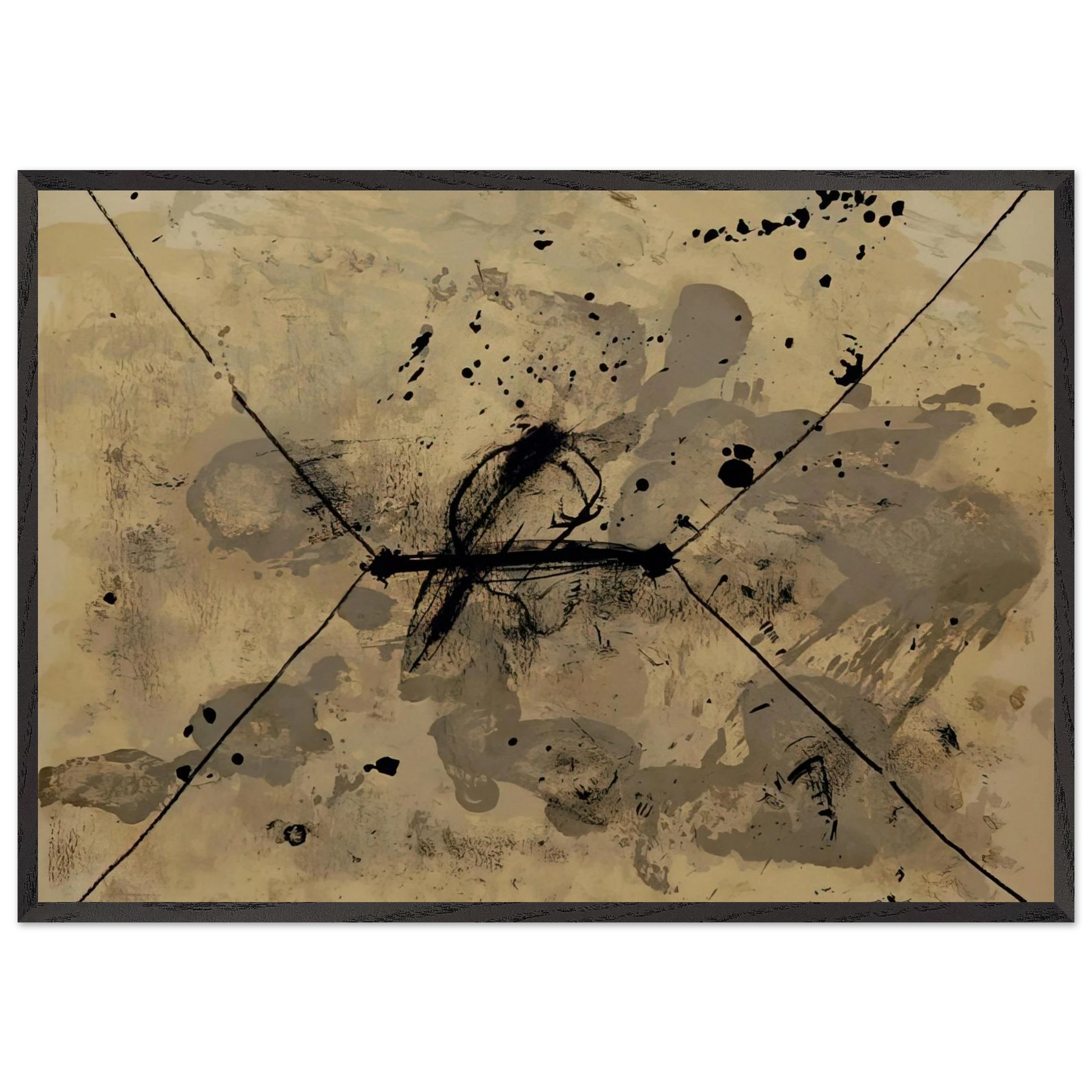 L ENVELOPPE 1968 - Antoni Tapies Framed Art Print – Black Wooden Frame - Default Title - -Framed Art Print