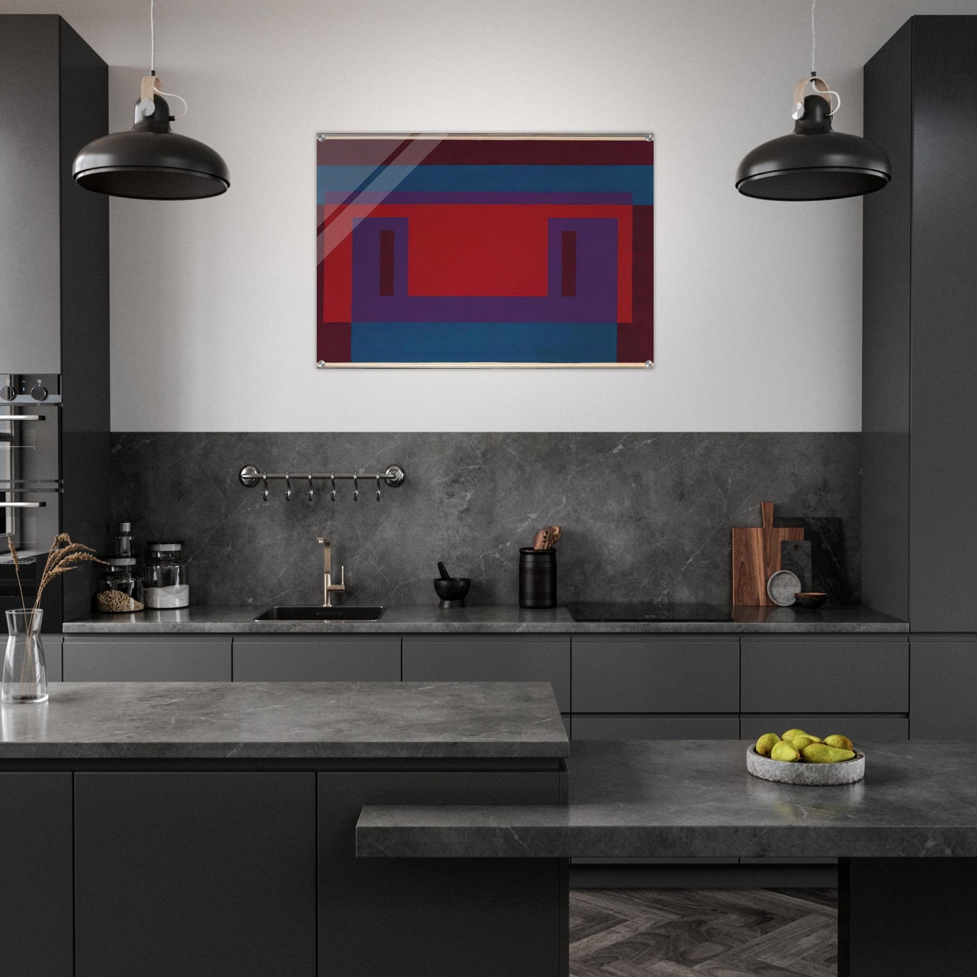 RED WALL 1956 - Josef Albers Acrylic Print - 70x100 cm / 28x40″ inches