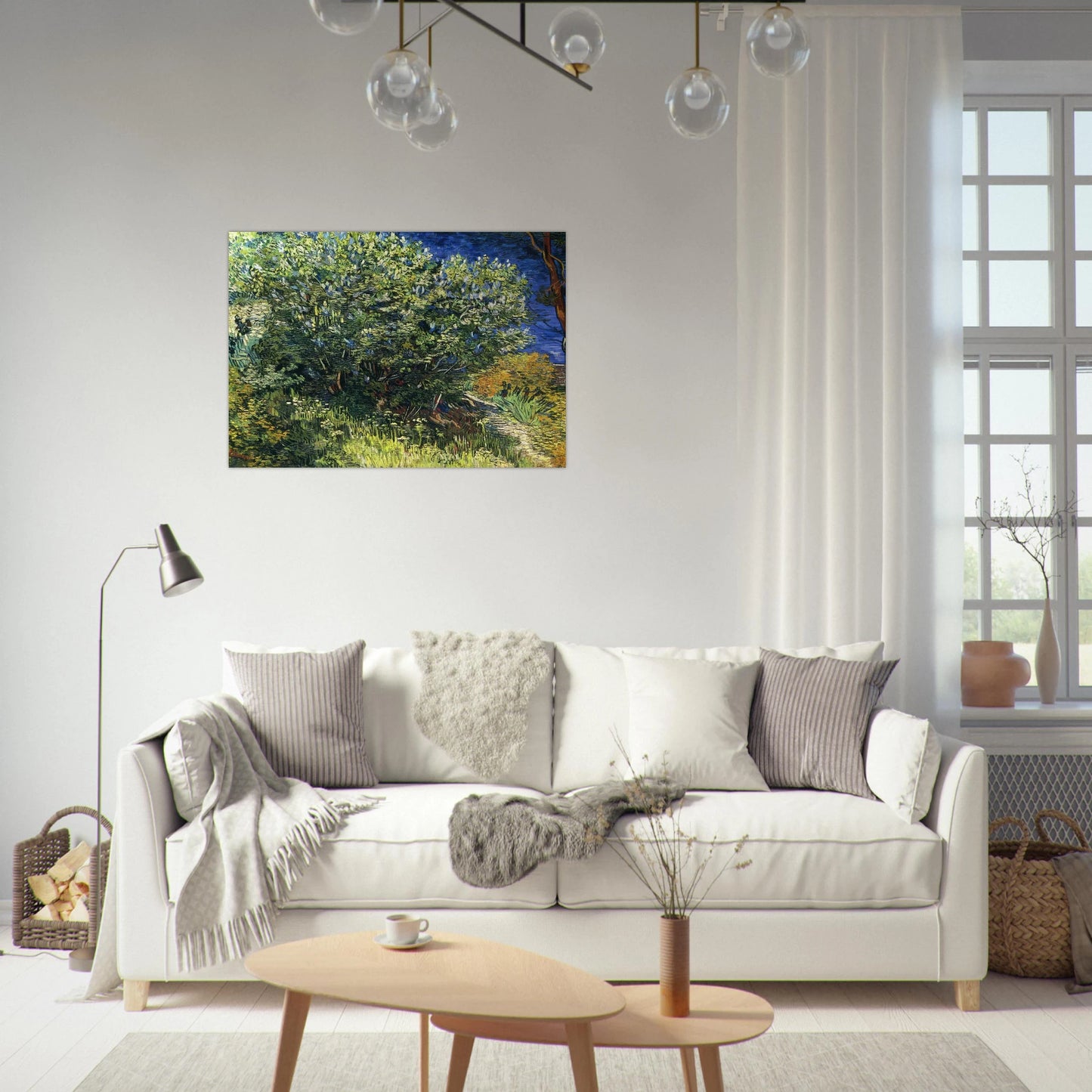 Lilac Bush - Vincent van Gogh Brushed Aluminum Print - 70x100 cm / 28x40 inches | Vincent van Gogh Aluminum Print | Vincent van Gogh Prints