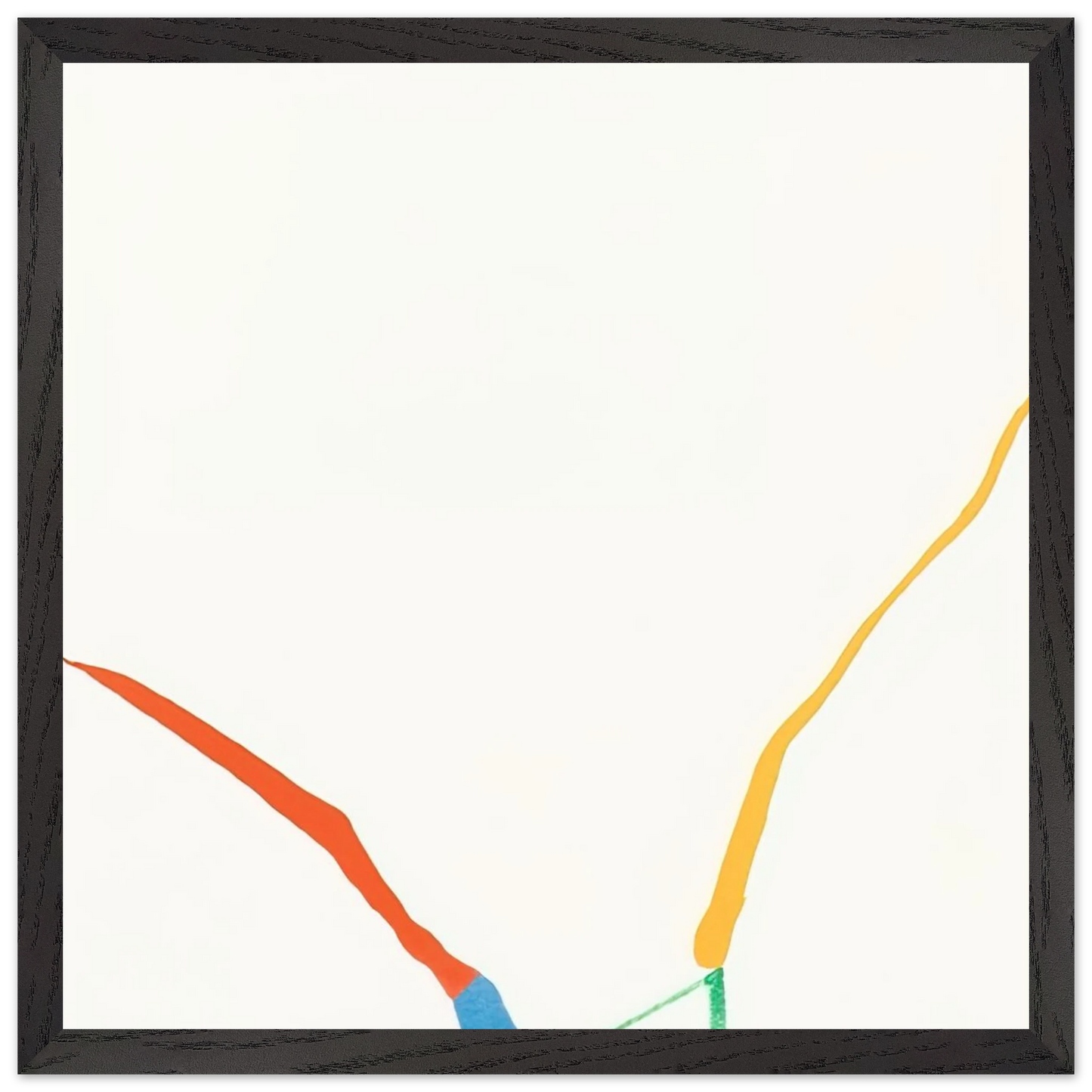 Helen Frankenthaler - What Red Lines Can Do - 1970 Wall art - 27x35 cm / 11x14 inches - Premium Wooden Framed Poster With Fine Art Paper - Black frame