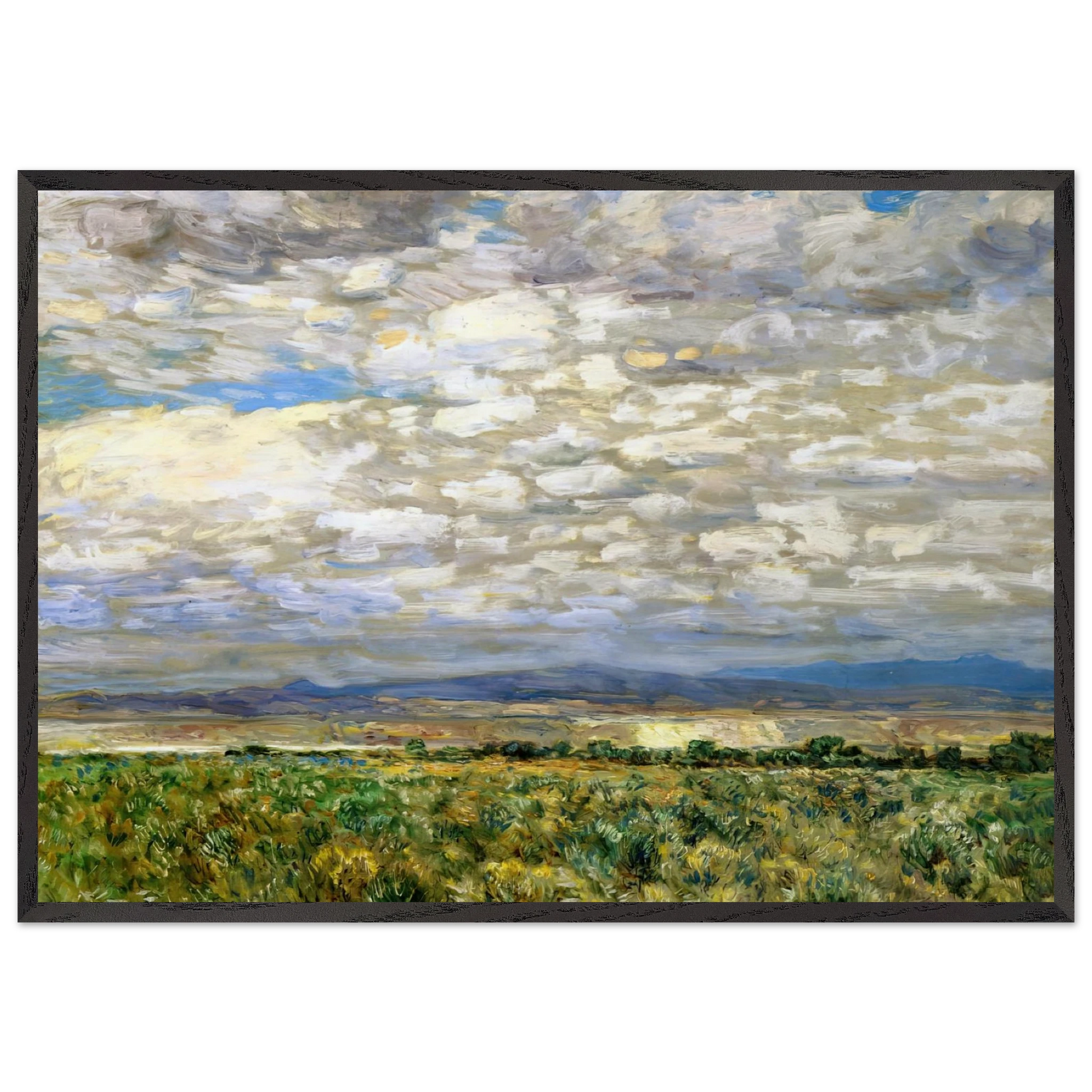 On the Snake River Oregon - Childe Hassam Framed Art Print – Black Wooden Frame - Default Title - -Framed Art Print