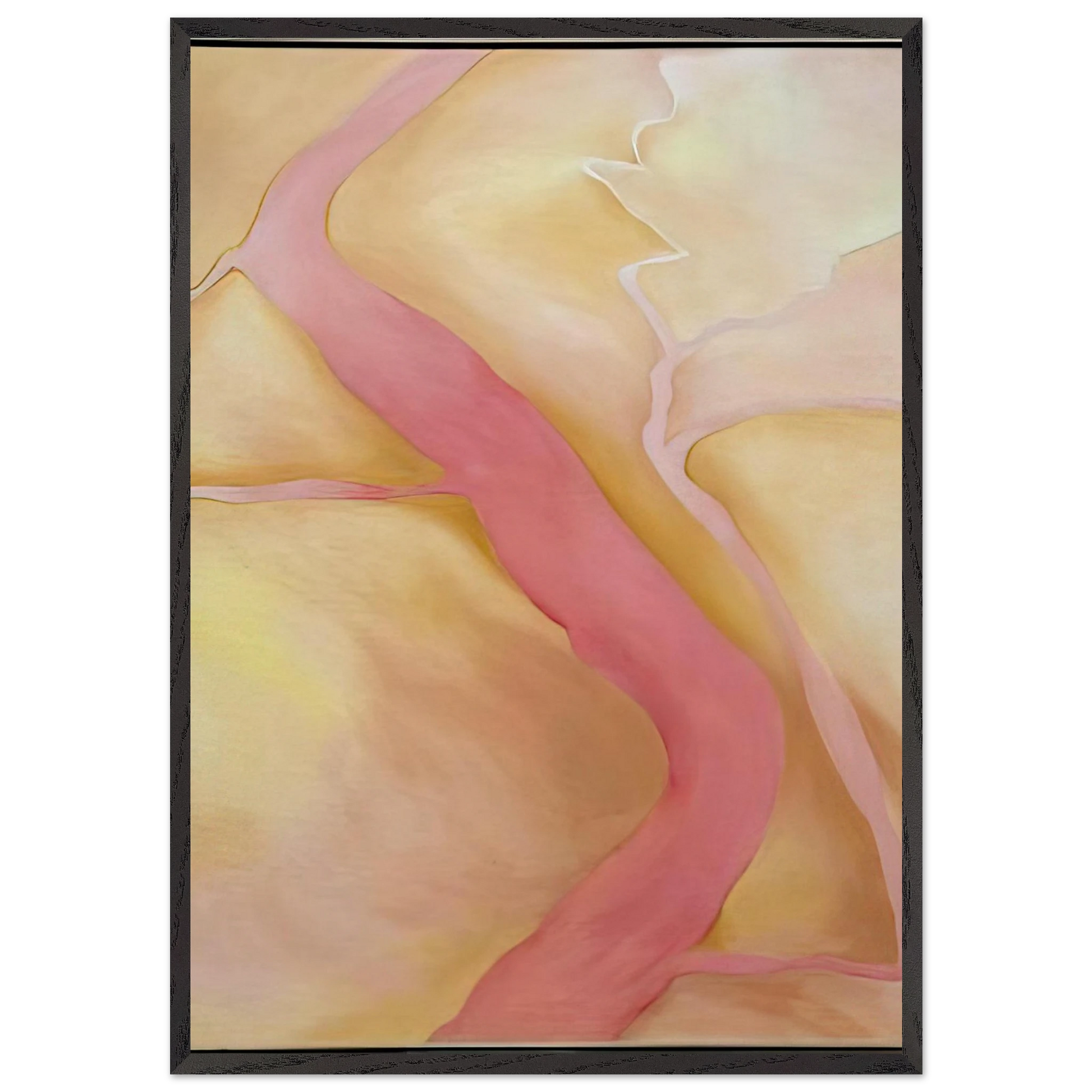 It Was Yellow and Pink II - Georgia OKeeffe 70x100 cm / 28x40 inches Framed Art Print – Black Wooden Frame