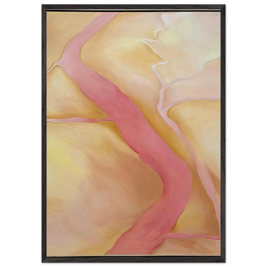It Was Yellow and Pink II - Georgia OKeeffe 70x100 cm / 28x40 inches Framed Art Print – Black Wooden Frame