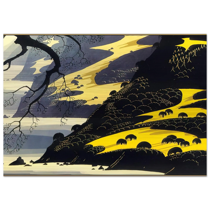 Coastal Fog - Eyvind Earle Brushed Aluminum Print - 70x100 cm / 28x40 inches | Eyvind Earle Aluminum Print | Eyvind Earle Prints