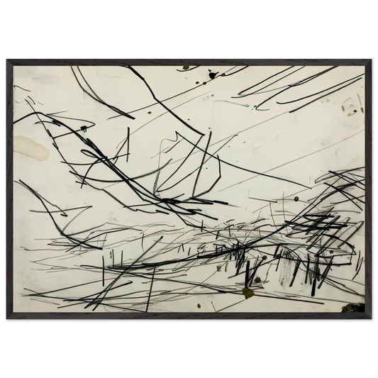 WORKING DRAWING FOR PRIMROSE HILL - Frank Auerbach Framed Art Print – Black Wooden Frame - Default Title - -Framed Art Print