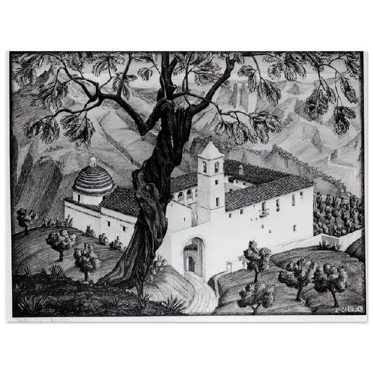 MC Escher - CLOISTER NEAR ROCCA IMPERIALE CALABRIA Wall Art - 21x29.7 cm / 8x12" - Fine Art Poster - -