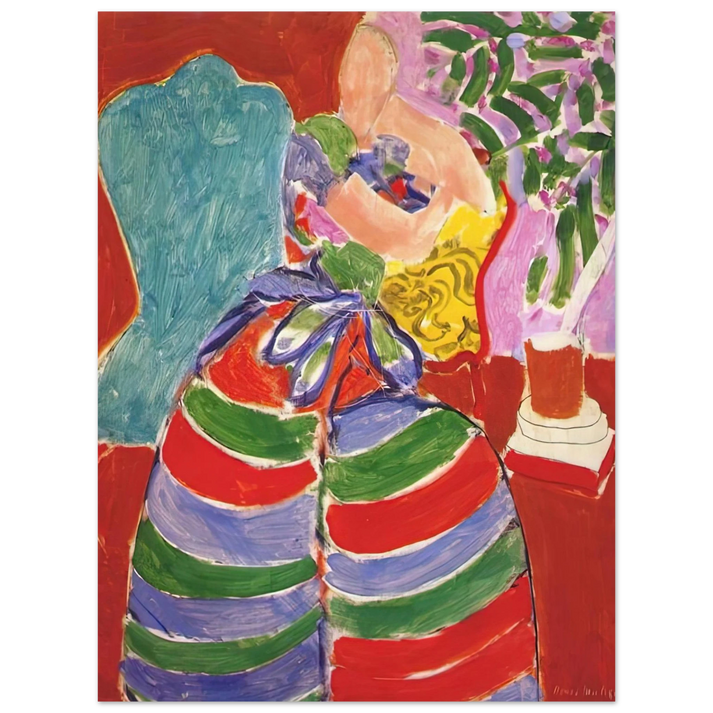 Henri Matisse - THE STRIPED DRESS 1938  75x100 cm / 30x40inches Fine Art Poster