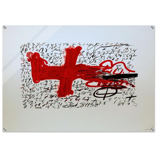 JAMBE ET CHIFFRES 1984 - Antoni Tapies Acrylic Print - 70x100 cm / 28x40″ inches