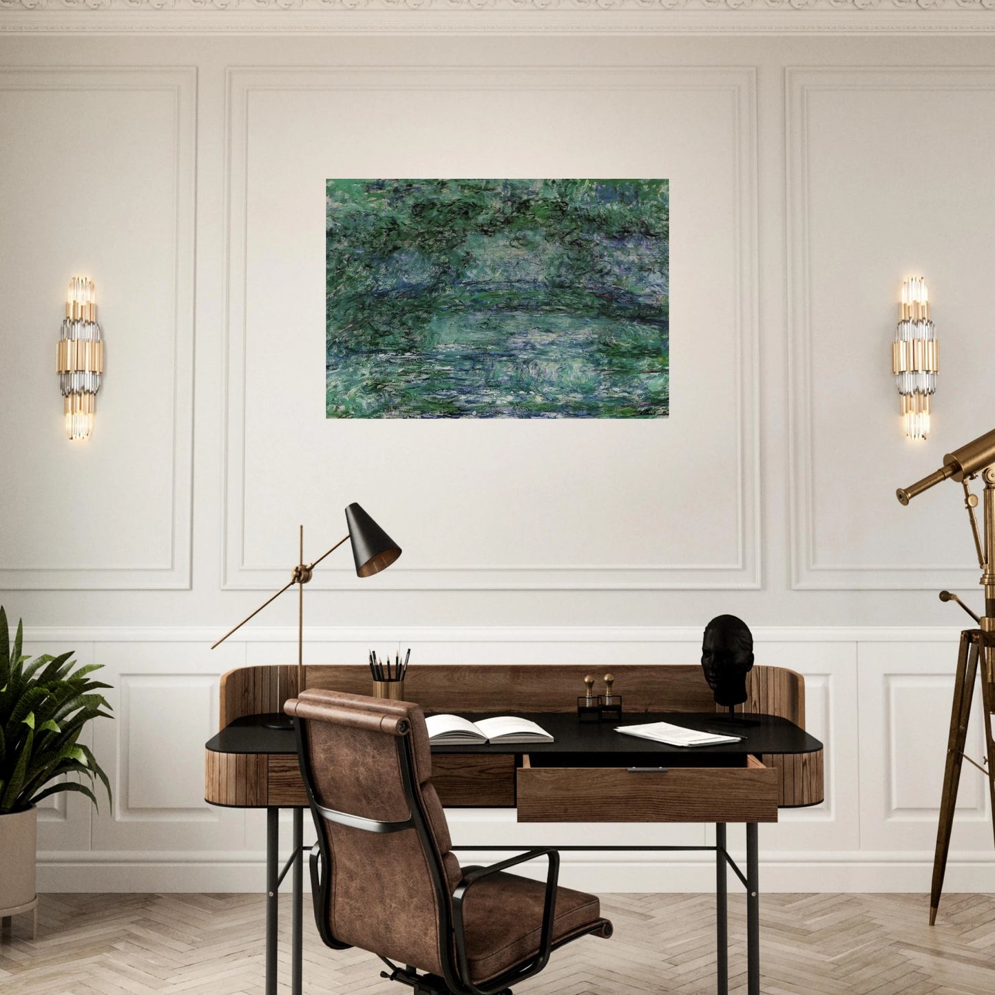 The Japanese Bridge 6 - claude monet Brushed Aluminum Print - 70x100 cm / 28x40 inches | claude monet Aluminum Print | claude monet Prints