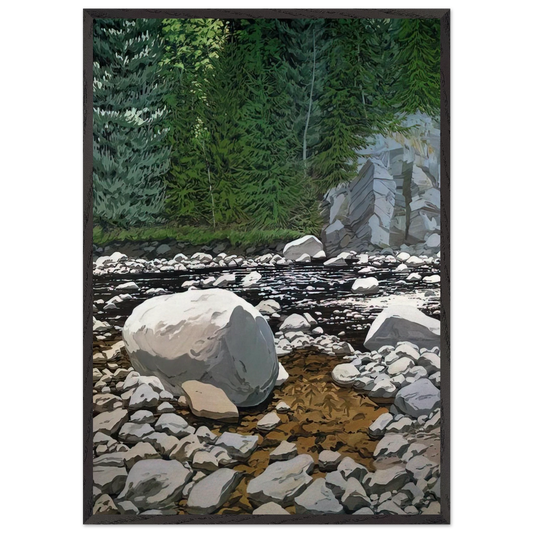 Lower Ducktrap - 1978 - Neil Welliver Framed Art Print – Black Wooden Frame - Default Title - -Framed Art Print