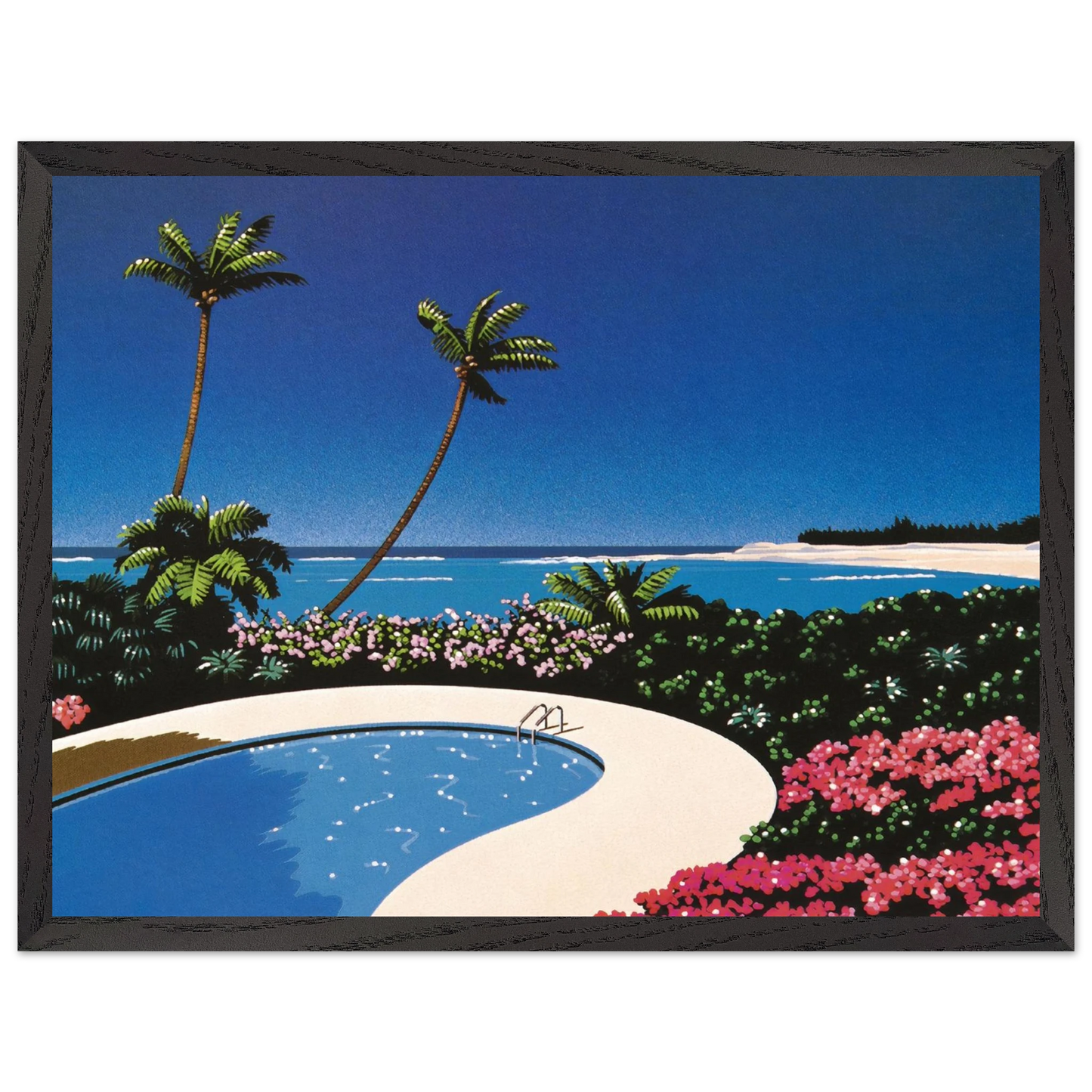 Hiroshi Nagai - Fall of Sound Wall Art - 60x80 cm / 24x32 inches - Premium Wooden Framed Poster With Fine Art Paper - Black frame