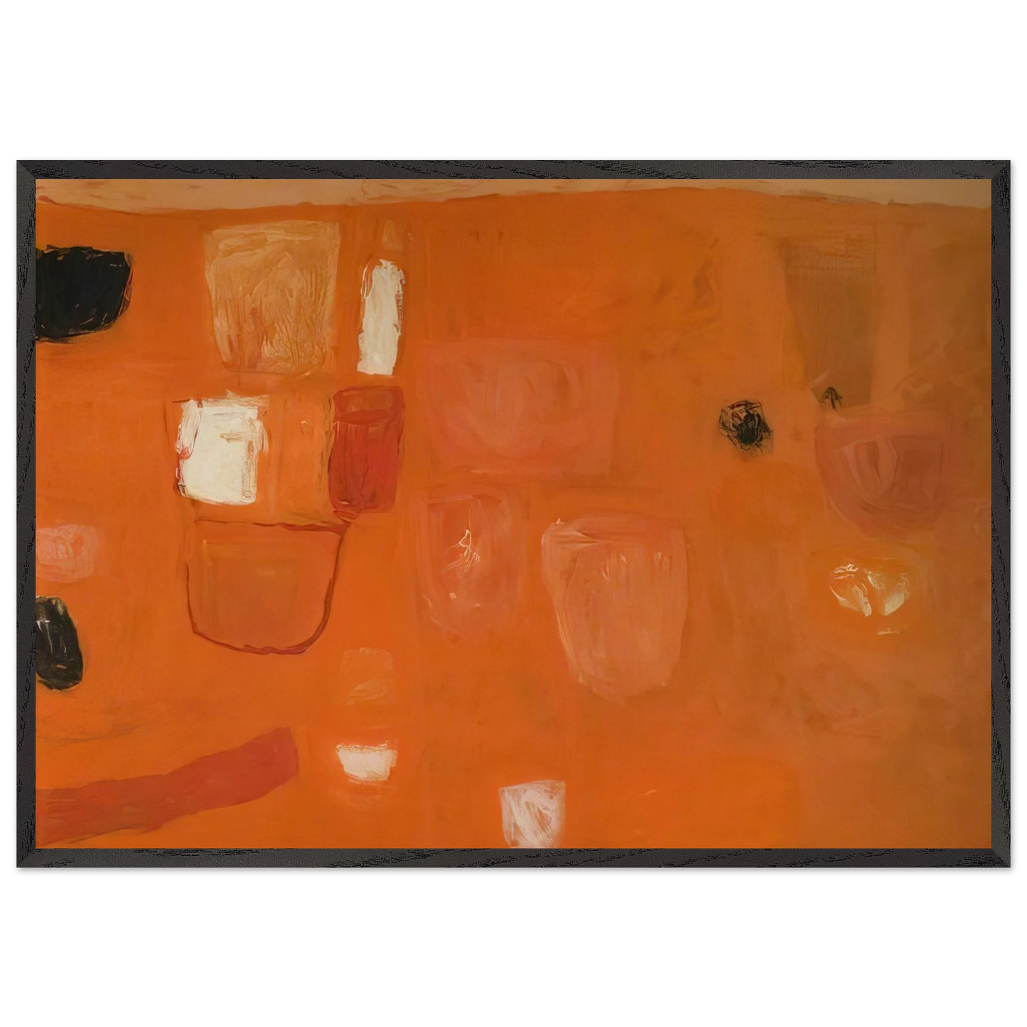 Orange and Red - 1957 - William Scott Framed Art Print – Black Wooden Frame - Default Title - -Framed Art Print