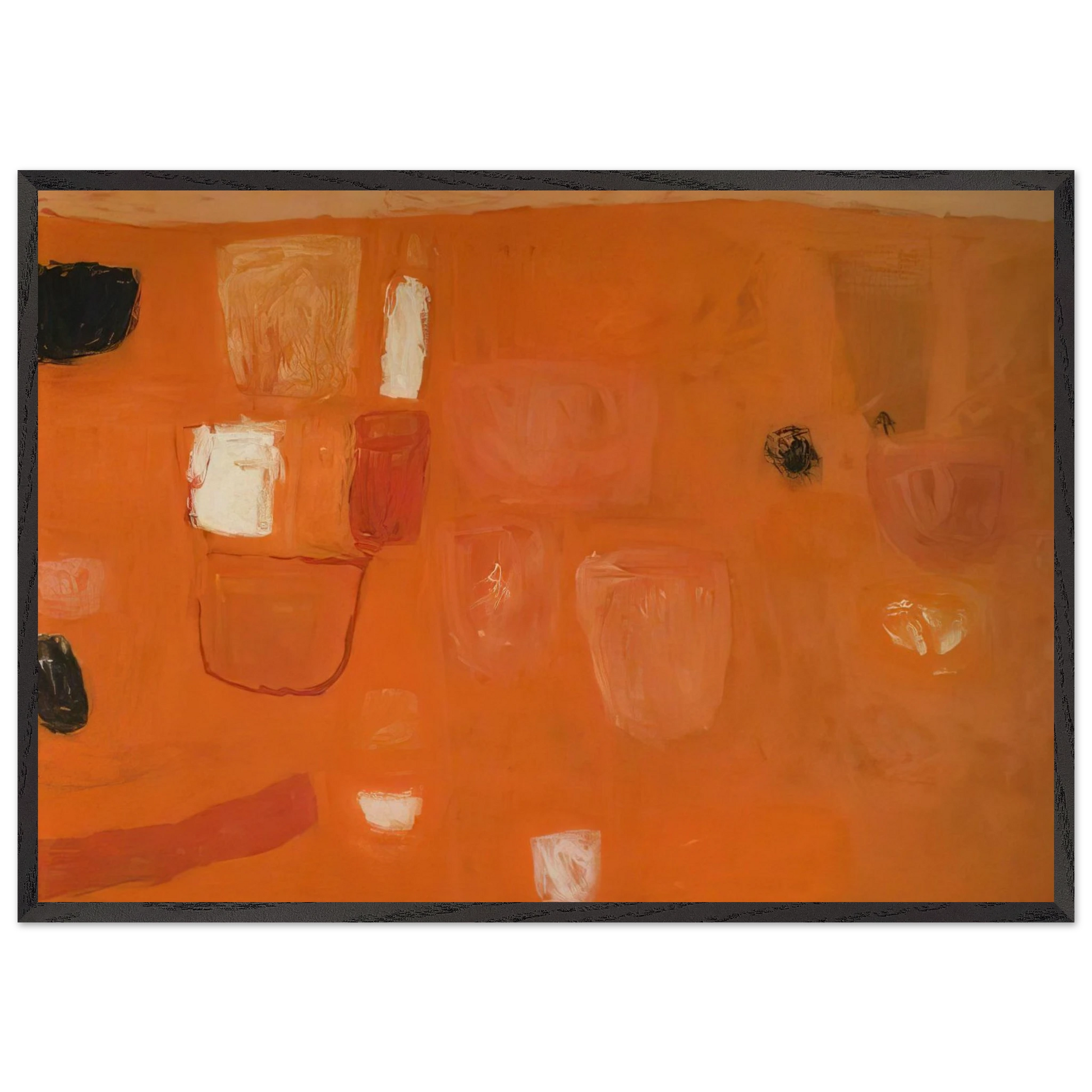 Orange and Red - 1957 - William Scott Framed Art Print – Black Wooden Frame - Default Title - -Framed Art Print