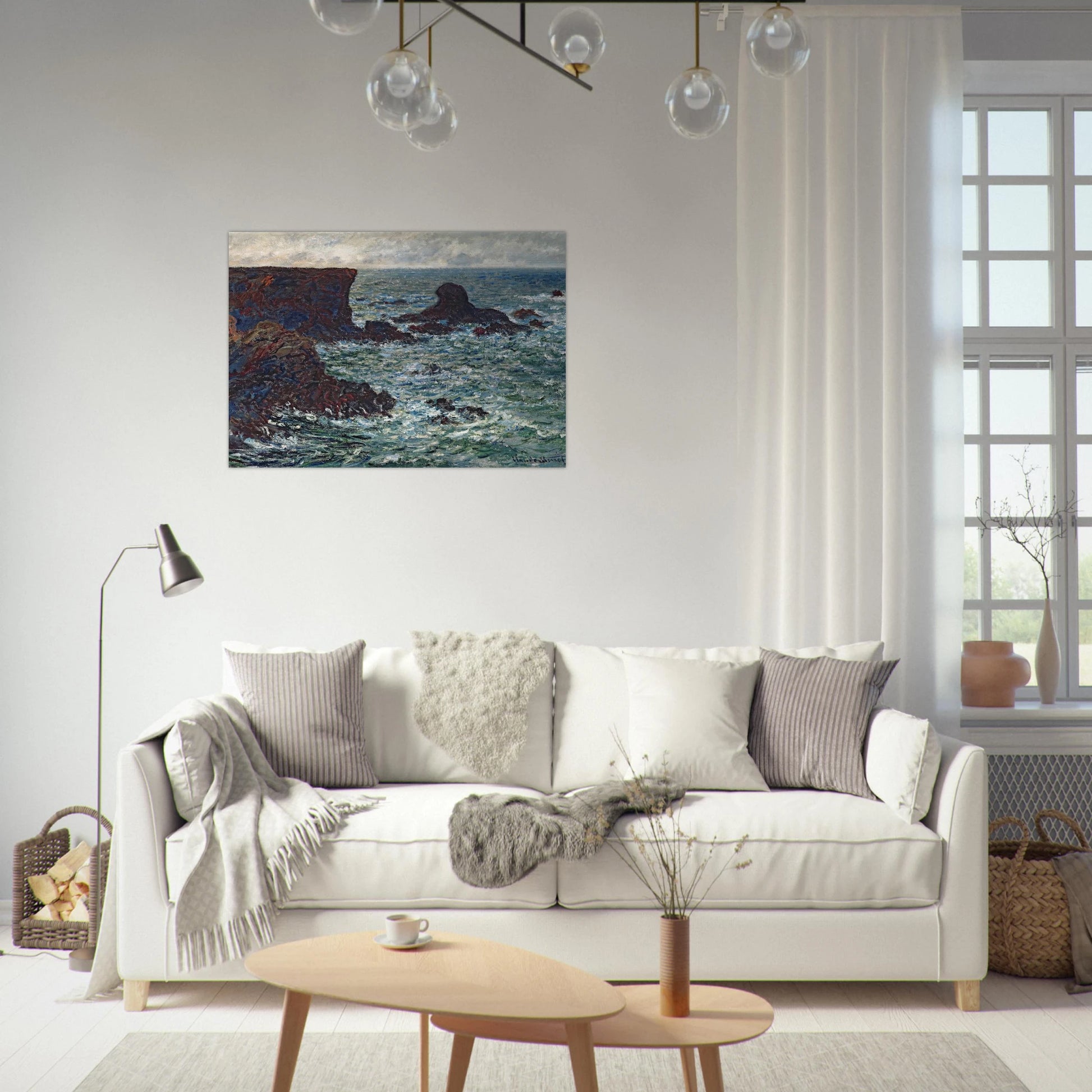 Rocks at Port Coton, the Lion Rock - claude monet Brushed Aluminum Print - 70x100 cm / 28x40 inches | claude monet Aluminum Print | claude monet Prints