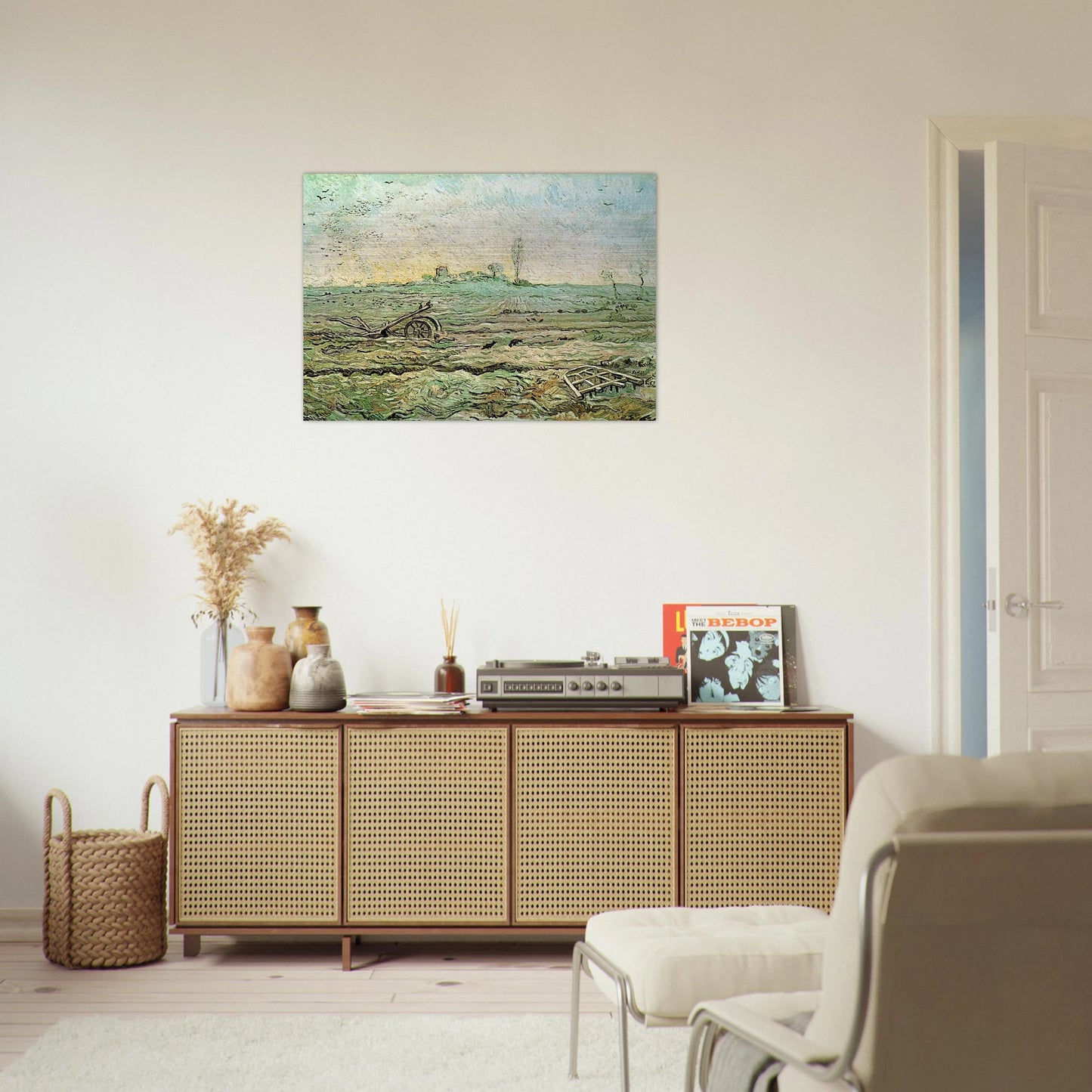 The Plough and the Harrow after Millet - Vincent van Gogh Brushed Aluminum Print - 70x100 cm / 28x40 inches | Vincent van Gogh Aluminum Print | Vincent van Gogh Prints