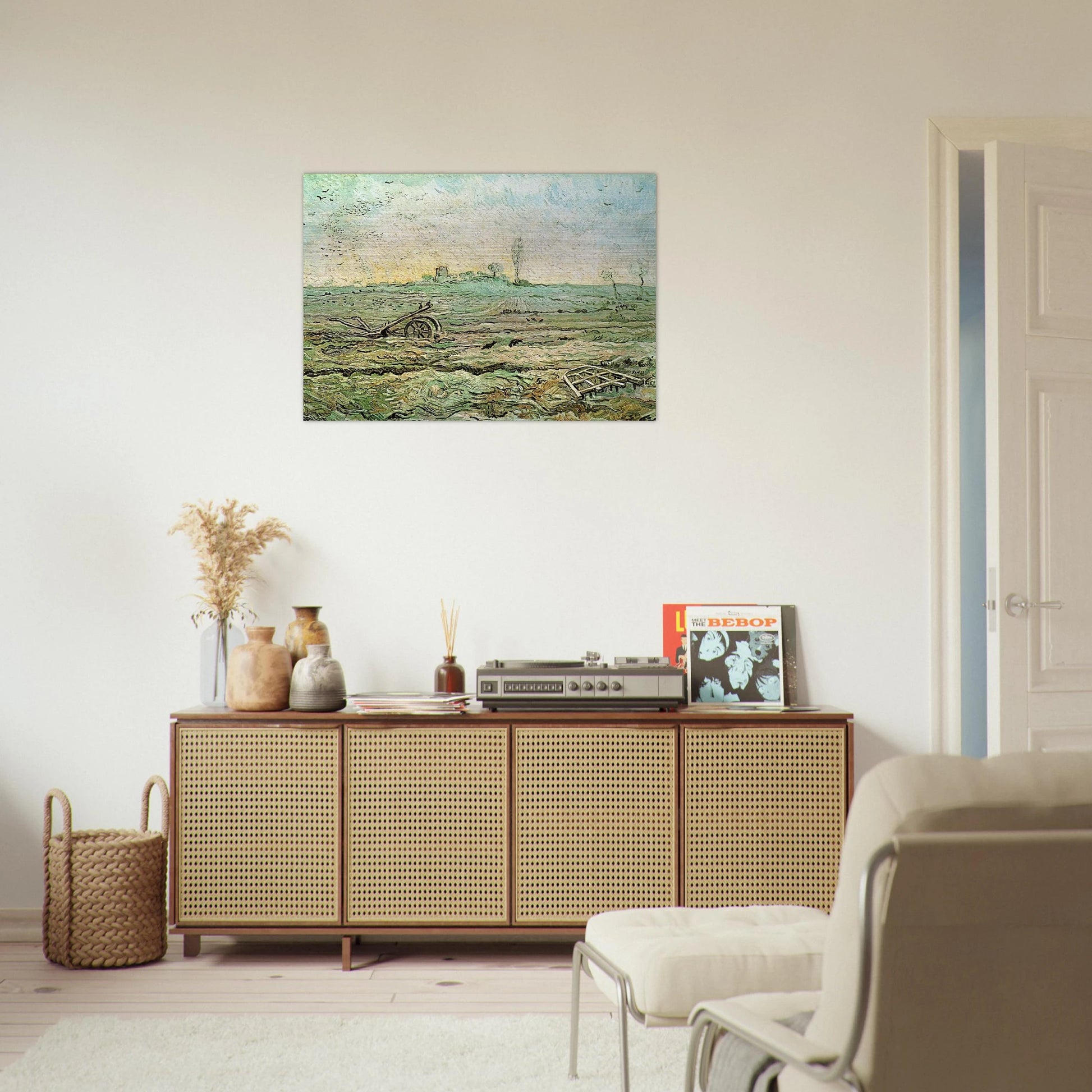 The Plough and the Harrow after Millet - Vincent van Gogh Brushed Aluminum Print - 70x100 cm / 28x40 inches | Vincent van Gogh Aluminum Print | Vincent van Gogh Prints