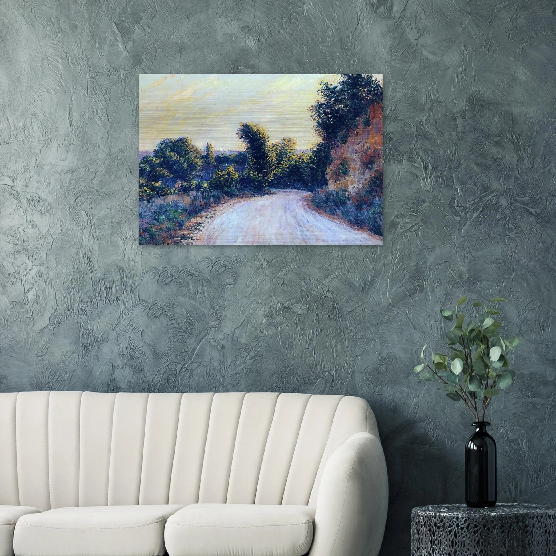 Road near Giverny - claude monet Brushed Aluminum Print - 70x100 cm / 28x40 inches | claude monet Aluminum Print | claude monet Prints
