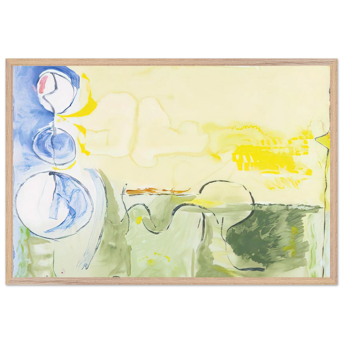 Helen Frankenthaler - Flotilla - 2006 Wall art - 60x90 cm / 24x36 inches - Premium Wooden Framed Poster With Fine Art Paper - White frame