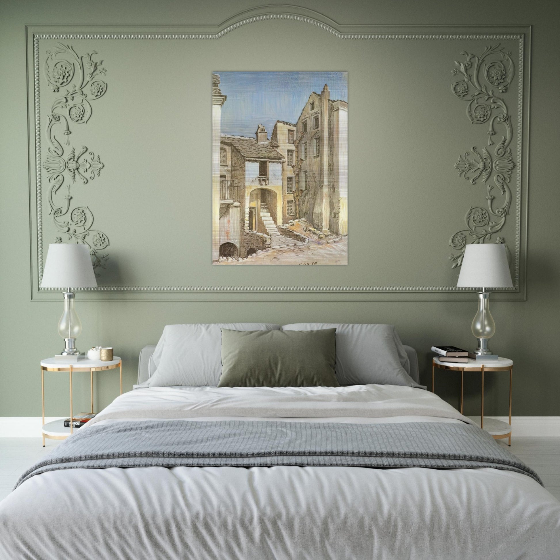 CORTE CORSICA - MC Escher Brushed Aluminum Print - 70x100 cm / 28x40 inches | MC Escher Aluminum Print | MC Escher Prints