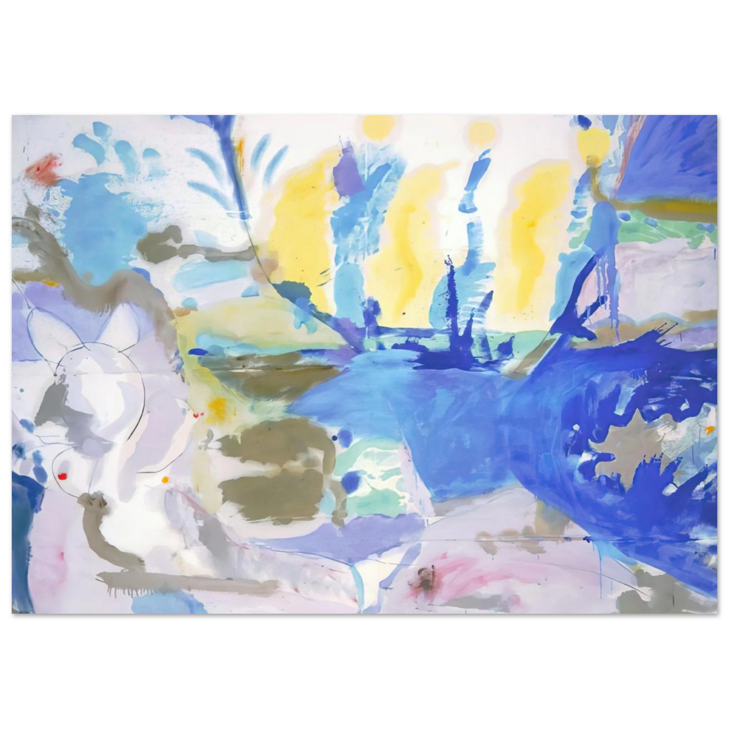 Helen Frankenthaler - Basque Beach - 1958 Wall art - 70x100 cm / 28x40 inches - Premium Wooden Framed Poster With Fine Art Paper - Wood frame