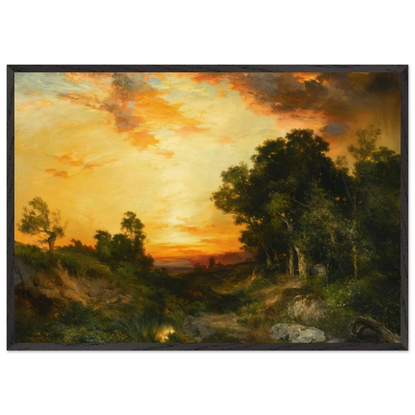 Sunset Amagansett - Thomas Moran Framed Art Print – Black Wooden Frame - Default Title - -Framed Art Print