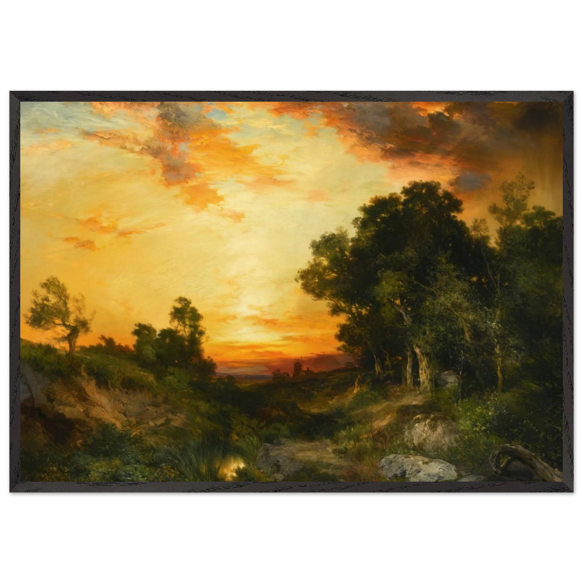 Sunset Amagansett - Thomas Moran Framed Art Print – Black Wooden Frame - Default Title - -Framed Art Print