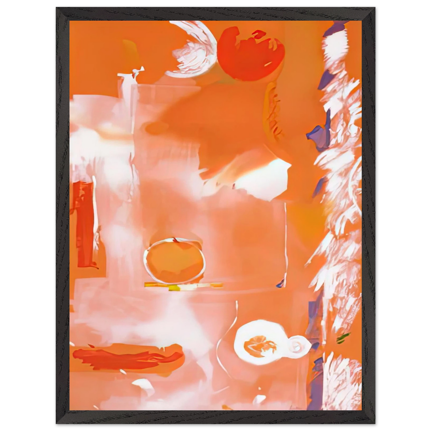 Helen Frankenthaler - Seeing the Moon on a Hot Summer Day, 1987- Wall Art - 30x40 cm / 12x16 inches - Premium Wooden Framed Poster With Fine Art Paper - Black frame