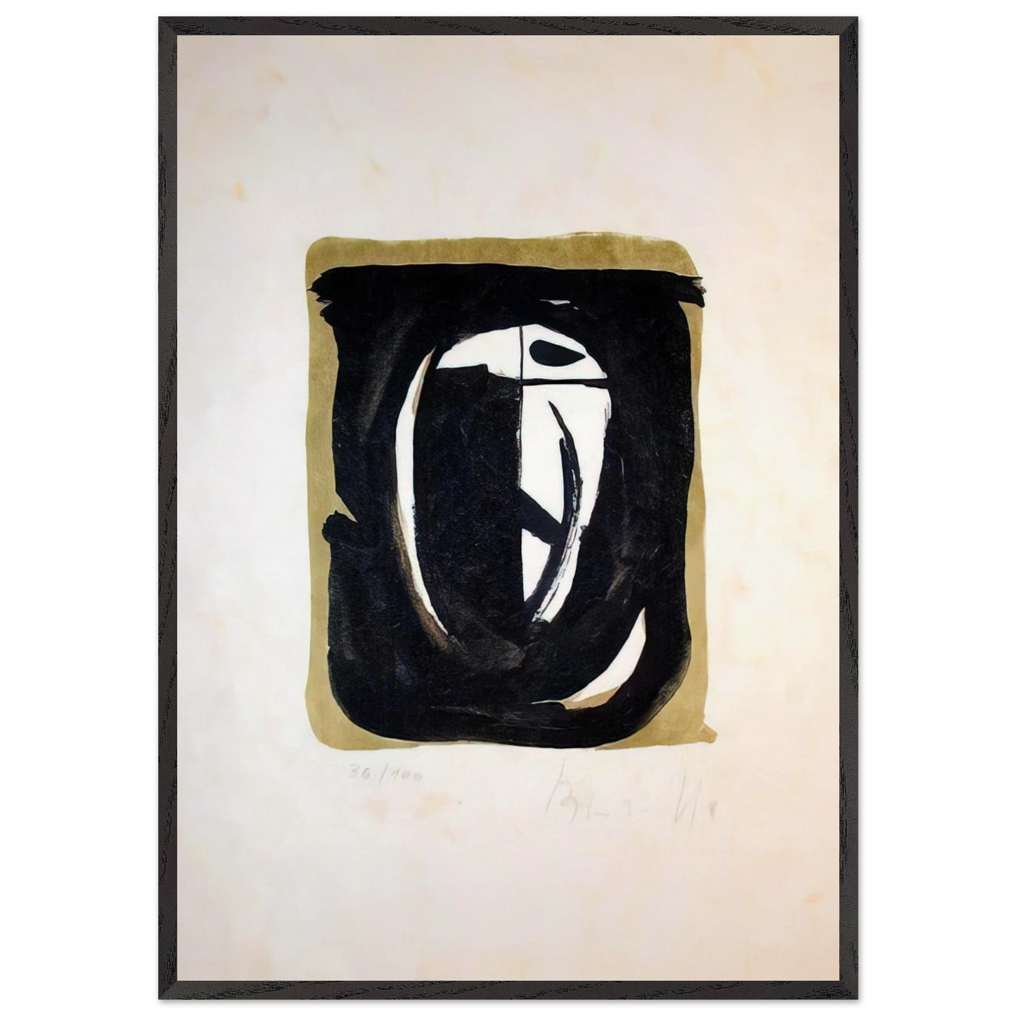 Untitled - 1975 N8 - Bram van Velde Framed Art Print – Black Wooden Frame - Default Title - -Framed Art Print