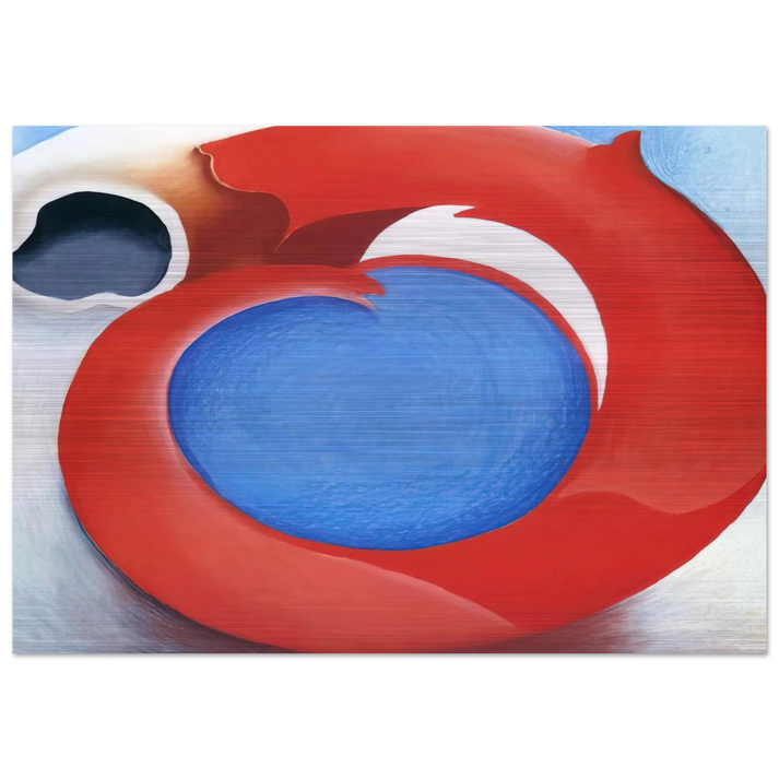 Goat's Horn With Red - Georgia O'Keeffe Brushed Aluminum Print - 70x100 cm / 28x40 inches | Georgia O'Keeffe Aluminum Print | Georgia O'Keeffe Prints