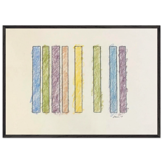 Untitled - 1978 N5 - Gene Davis Framed Art Print – Black Wooden Frame - Default Title - -Framed Art Print