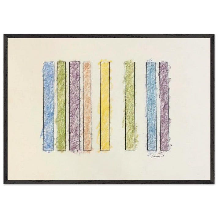 Untitled - 1978 N5 - Gene Davis 70x100 cm / 28x40 inches Framed Art Print – Black Wooden Frame