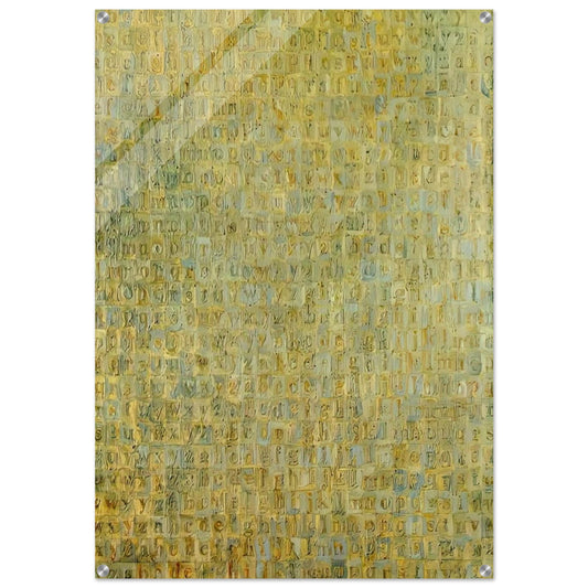 GREY ALPHABETS - Jasper Johns Acrylic Print - 70x100 cm / 28x40″ inches