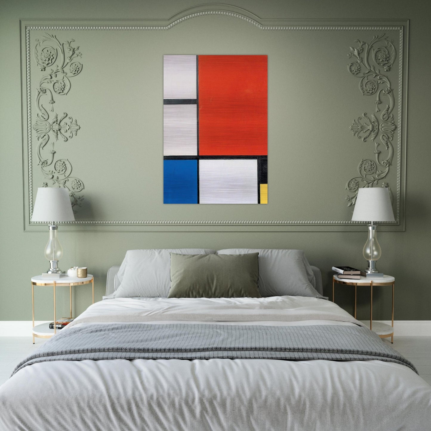 Composition 2 - Piet Mondrian Brushed Aluminum Print - 70x100 cm / 28x40 inches | Piet Mondrian Aluminum Print | Piet Mondrian Prints