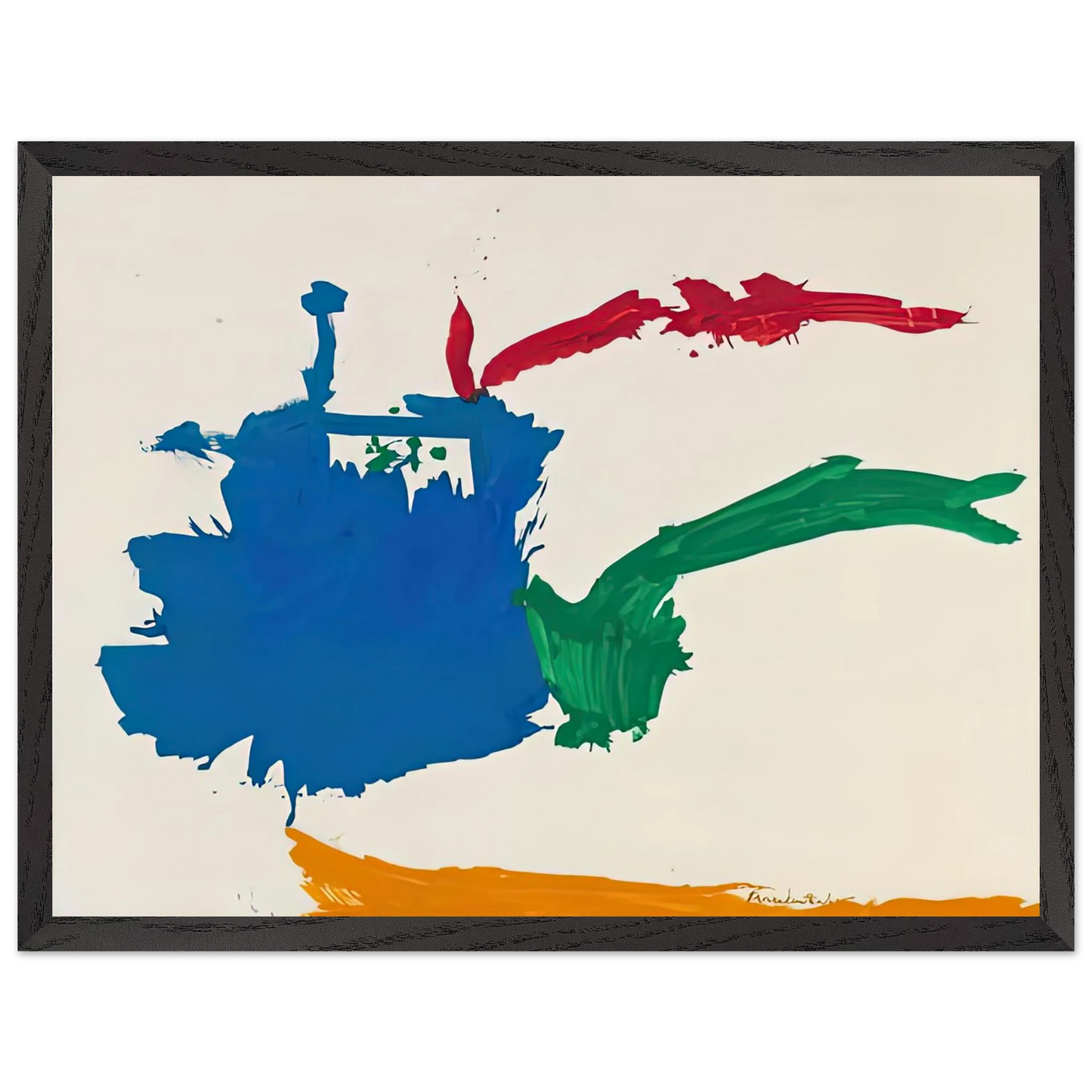 Helen Frankenthaler - Italian Beach, 1960- Wall Art - 60x80 cm / 24x32 inches - Premium Wooden Framed Poster With Fine Art Paper - Wood frame