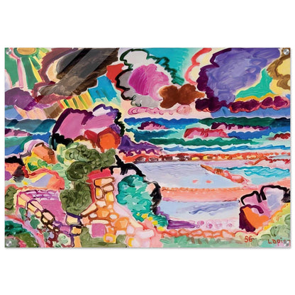 L'orage sur Bréhât - 1956 - Charles Lapicque Acrylic Print - 70x100 cm / 28x40″ inches | Charles Lapicque Wall Art | Charles Lapicque Prints