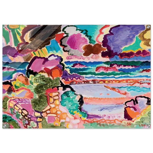 L'orage sur Bréhât - 1956 - Charles Lapicque Acrylic Print - 70x100 cm / 28x40″ inches | Charles Lapicque Wall Art | Charles Lapicque Prints