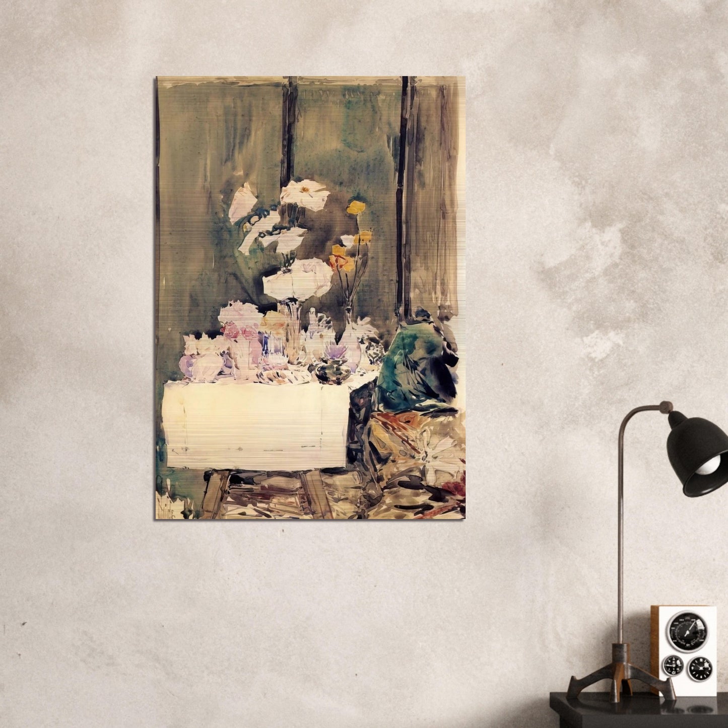 A Favorite Corner - Childe Hassam Brushed Aluminum Print - 70x100 cm / 28x40 inches | Childe Hassam Aluminum Print | Childe Hassam Prints