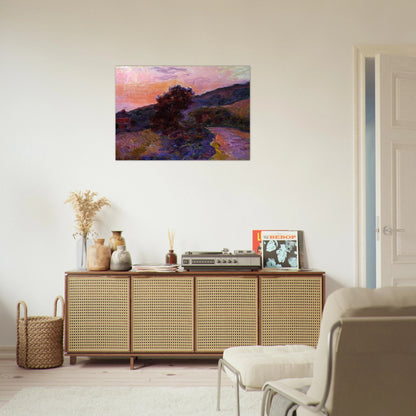 Sunset at Giverny - claude monet Brushed Aluminum Print - 70x100 cm / 28x40 inches | claude monet Aluminum Print | claude monet Prints