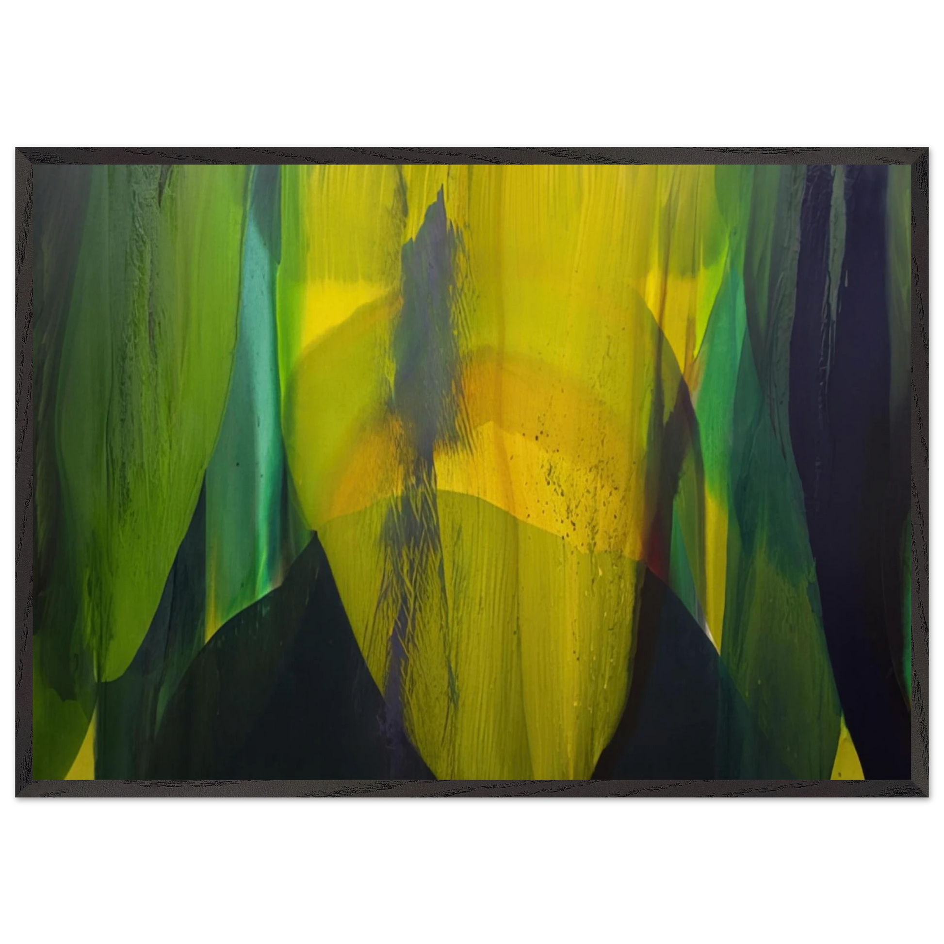 Phenomena Lasting Dawn - 1977 - Paul Jenkins Framed Art Print – Black Wooden Frame - Default Title - -Framed Art Print