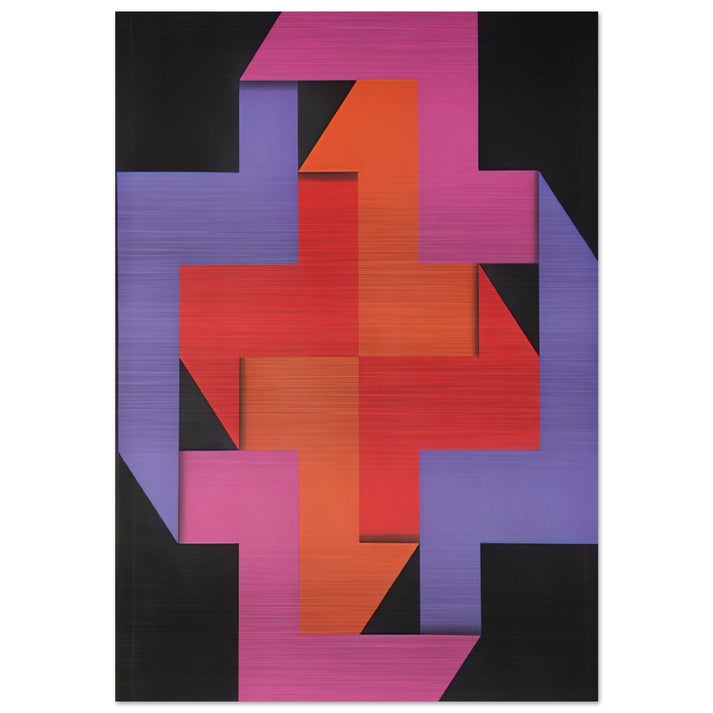 Tibacuy - 1969 - Omar Rayo Brushed Aluminum Print - 70x100 cm / 28x40 inches | Omar Rayo Aluminum Print | Omar Rayo Prints