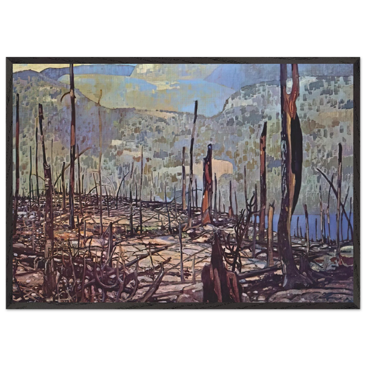 Fire Swept Algoma - 1920 - Frank Johnston Framed Art Print – Black Wooden Frame - Default Title - -Framed Art Print