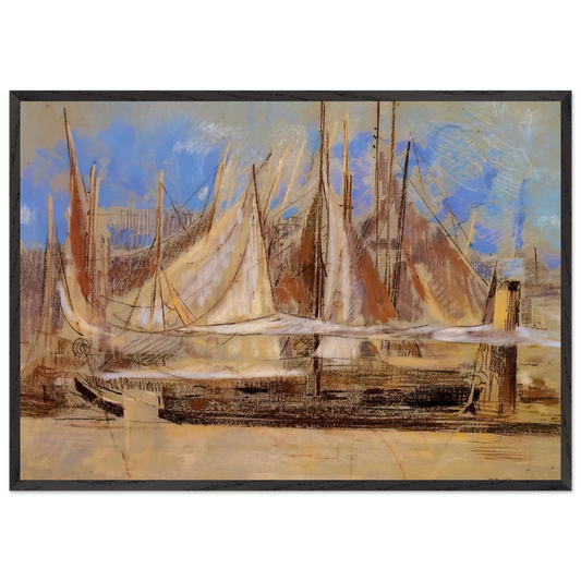 YACHTS AT ROYAN 1902 - Odilon Redon Framed Art Print – Black Wooden Frame - Default Title - -Framed Art Print