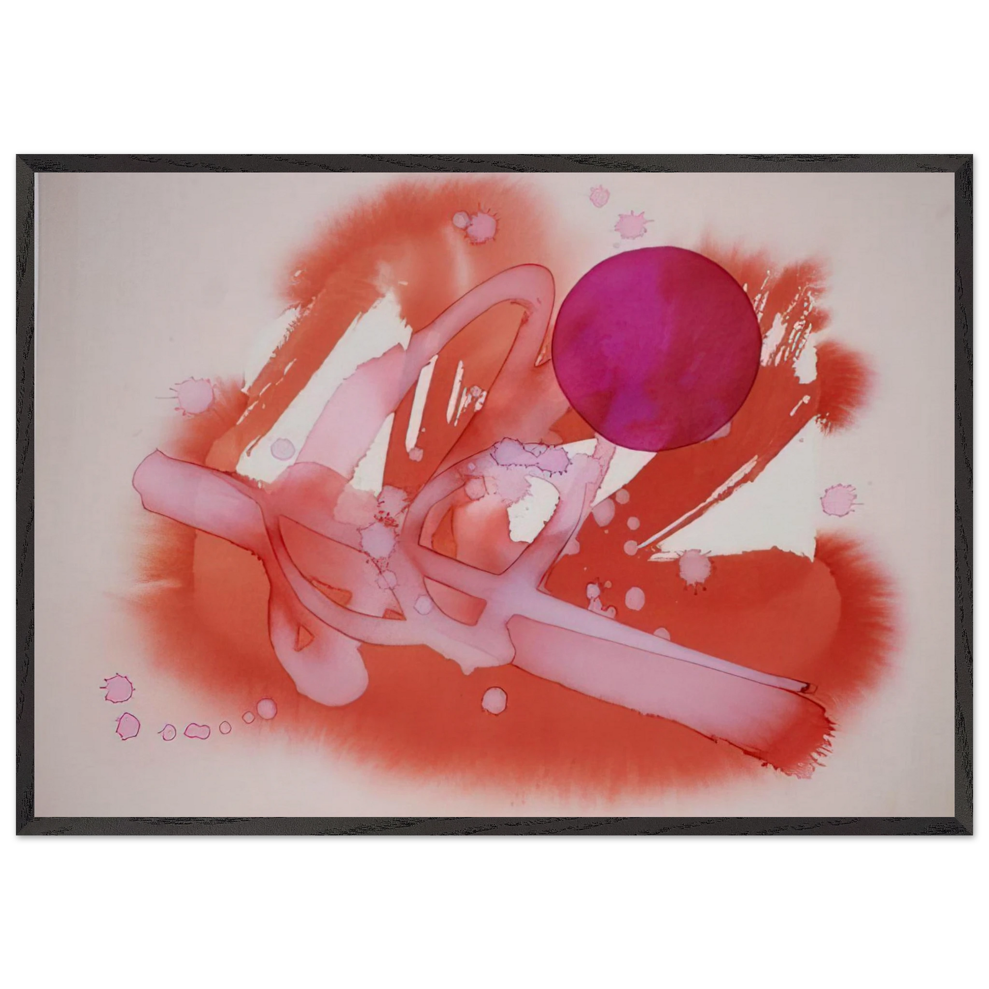 UNTITLED PURPLE AND RED - Luis Feito Framed Art Print – Black Wooden Frame - Default Title - -Framed Art Print